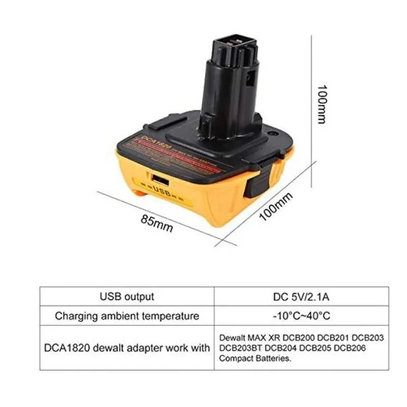 

Suitable for Dewei dwalt DCA1820 battery converter 18-20V Dewei lithium battery to nickel power adapter tools