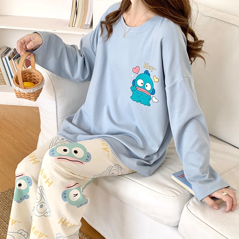 Autumn Winter Pullover Long-sleeve Women's Pajamas Set Knitted Cotton Homewear Funny Cartoon Print Ladies Cute Pyjamas Sleepwear
Autumn Winter Pullover Long-sleeve Women's Pajamas Set Knitted Cotton Homewear Funny Cartoon Print Ladies Cute Pyjamas Sleepwear