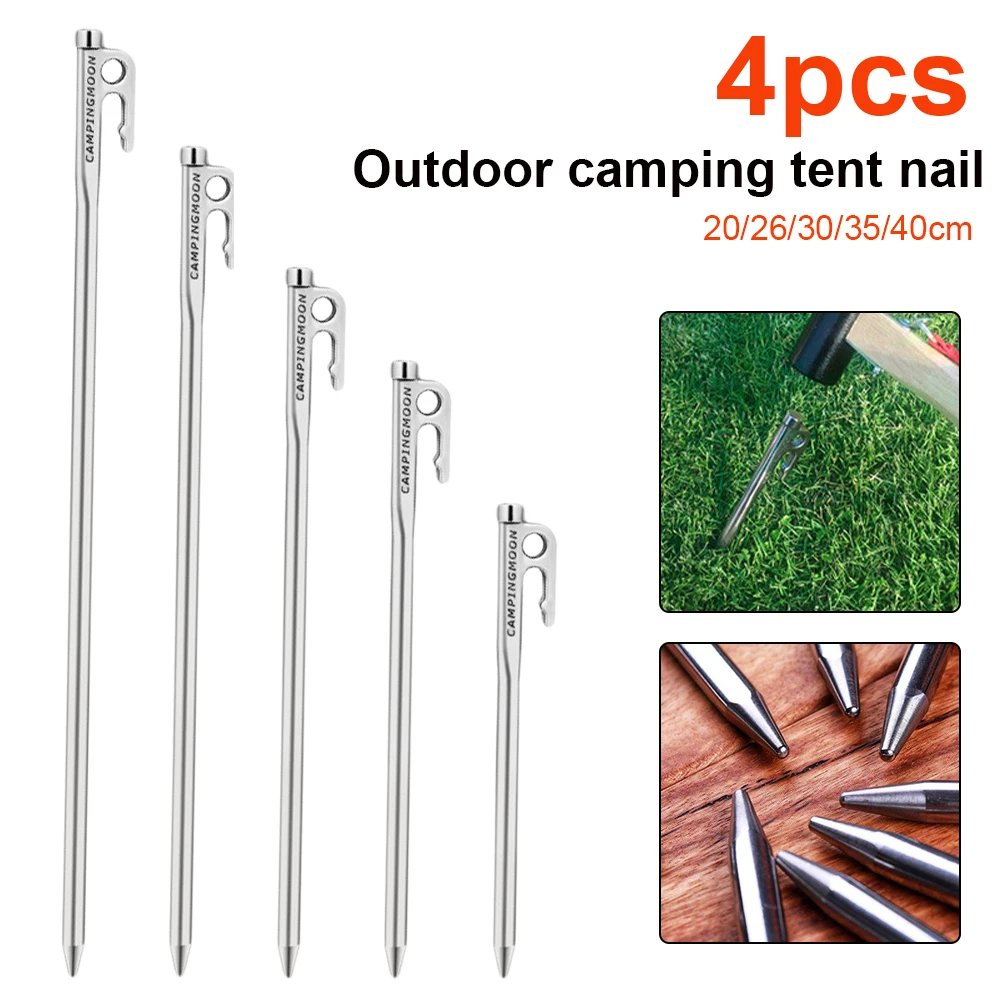 4Pcs 20/26/30/35/40 cm Tent Stakes Heavy Duty Stainless Steel High Strength Tent Pegs for Outdoor Camping Hard Gravel Ground
4Pcs 20/26/30/35/40 cm Tent Stakes Heavy Duty Stainless Steel High Strength Tent Pegs for Outdoor Camping Hard Gravel Ground