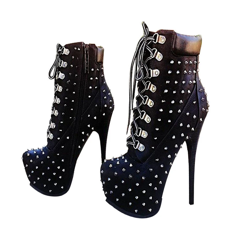 Fashion Personality Design Short Boots Rivet Decor Mixed Colors Women's High Heels Autumn And Winter Comfortable Round Toe Shoes
Fashion Personality Design Short Boots Rivet Decor Mixed Colors Women's High Heels Autumn And Winter Comfortable Round Toe Shoes