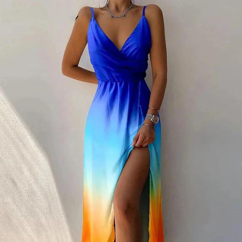Sexy High Split Up Long Dress Women Summer Print Party Dress 2022 Sleeveless V Neck Elegant Dresses For Women Evening Robe Femme
Sexy High Split Up Long Dress Women Summer Print Party Dress 2022 Sleeveless V Neck Elegant Dresses For Women Evening Robe Femme