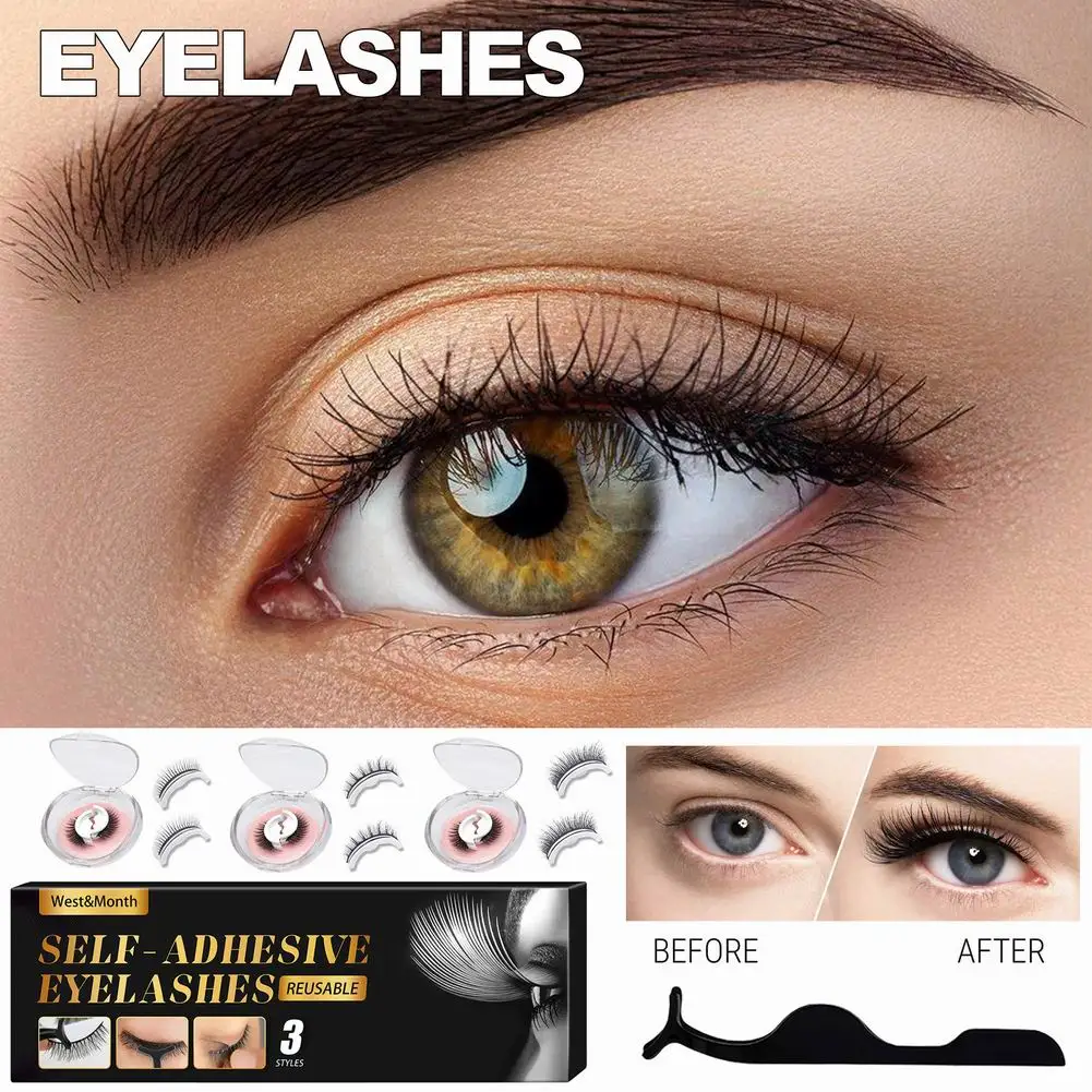 3 Pairs Reusable Self Adhesive False Eyelashes With Tweezer Natural Fluffy Volume 3D False Eye Lashes No Glue Needed Eye Makeup
3 Pairs Reusable Self Adhesive False Eyelashes With Tweezer Natural Fluffy Volume 3D False Eye Lashes No Glue Needed Eye Makeup