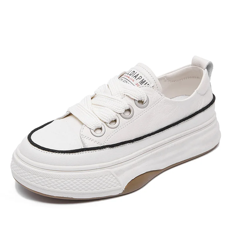 New Flat Bottom Small White Shoes Women's Thick Bottom Lace-up Vulcanized Shoes Women's Plate Toe Layer Cowhide 2022 New
New Flat Bottom Small White Shoes Women's Thick Bottom Lace-up Vulcanized Shoes Women's Plate Toe Layer Cowhide 2022 New