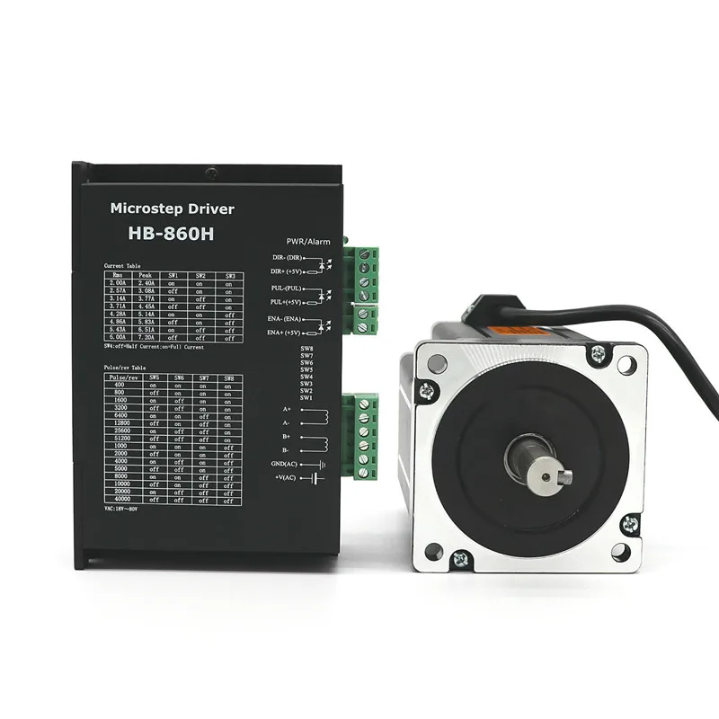 Драйвер шагового микро-двигателя Nema 34 нм, HB-860H + 86BYGH250C, 2 фазы, 5,6 А, l118мм, высокий крутящий момент, шаговый комплект для маршрутизатора с ЧПУ
Драйвер шагового микро-двигателя Nema 34 нм, HB-860H + 86BYGH250C, 2 фазы, 5,6 А, l118мм, высокий крутящий момент, шаговый комплект для маршрутизатора с ЧПУ