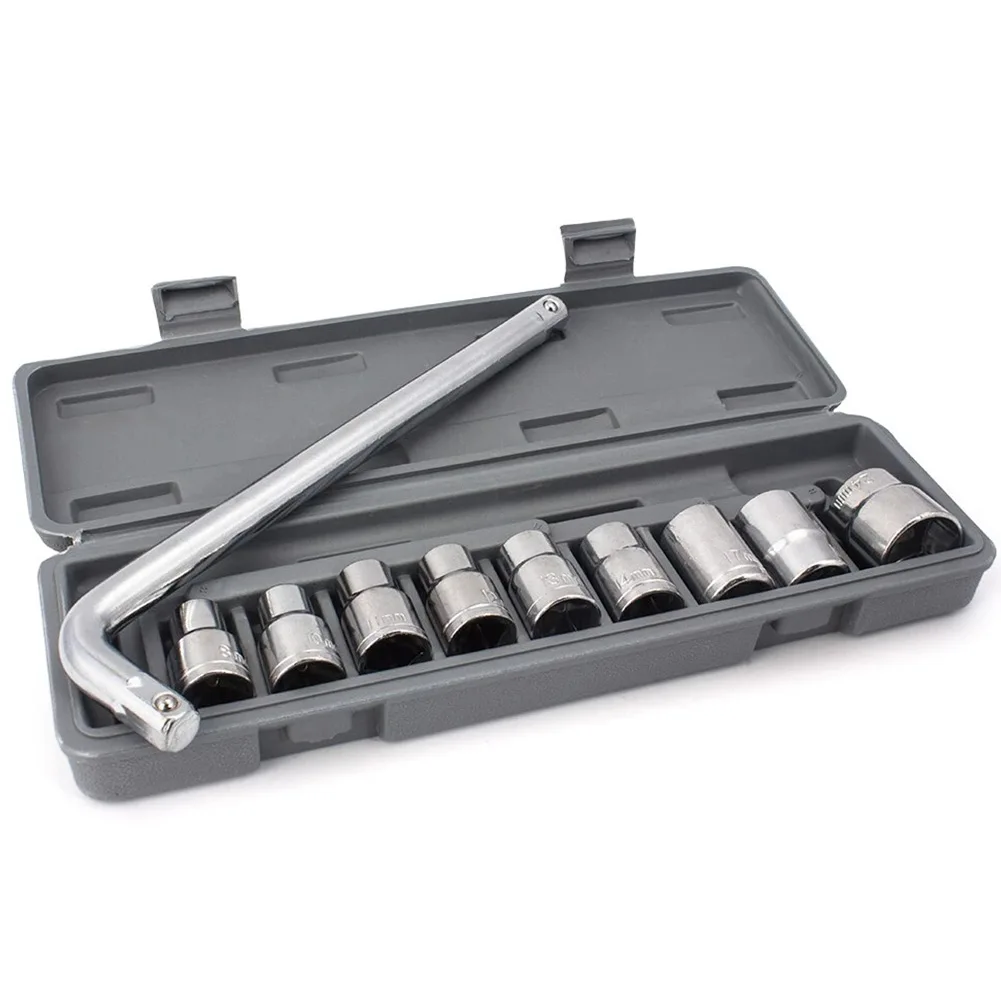 10pcs/set 8-24mm Socket Wrench Kit Chrome Vanadium Steel For Motorcycle Bicycle Automobiles Machinery Repair Hand Tool
10pcs/set 8-24mm Socket Wrench Kit Chrome Vanadium Steel For Motorcycle Bicycle Automobiles Machinery Repair Hand Tool