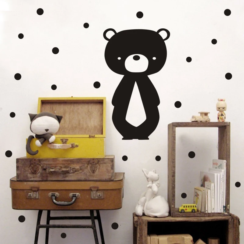 Nordic Style Black Round Dot Cartoon Bear Wall Stickers Children's Room Kindergarten Decal Decoration Self Adhesive Wallpaper
Nordic Style Black Round Dot Cartoon Bear Wall Stickers Children's Room Kindergarten Decal Decoration Self Adhesive Wallpaper
