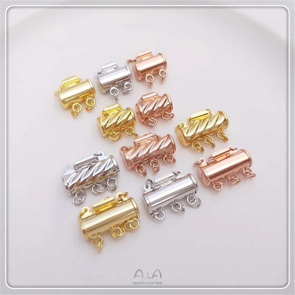 Vacuum plated 18K gold rose gold chip long tube multi-row button DIY pearl necklace clasp accessories
Vacuum plated 18K gold rose gold chip long tube multi-row button DIY pearl necklace clasp accessories