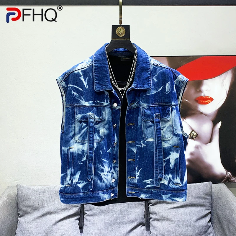 PFHQ Sumemr Men's American Washed Denim Vest Trendy Streetwear Versatile Loose Sleeveless Motorcycle Wearproof Waistcoat 21Z1306
PFHQ Sumemr Men's American Washed Denim Vest Trendy Streetwear Versatile Loose Sleeveless Motorcycle Wearproof Waistcoat 21Z1306