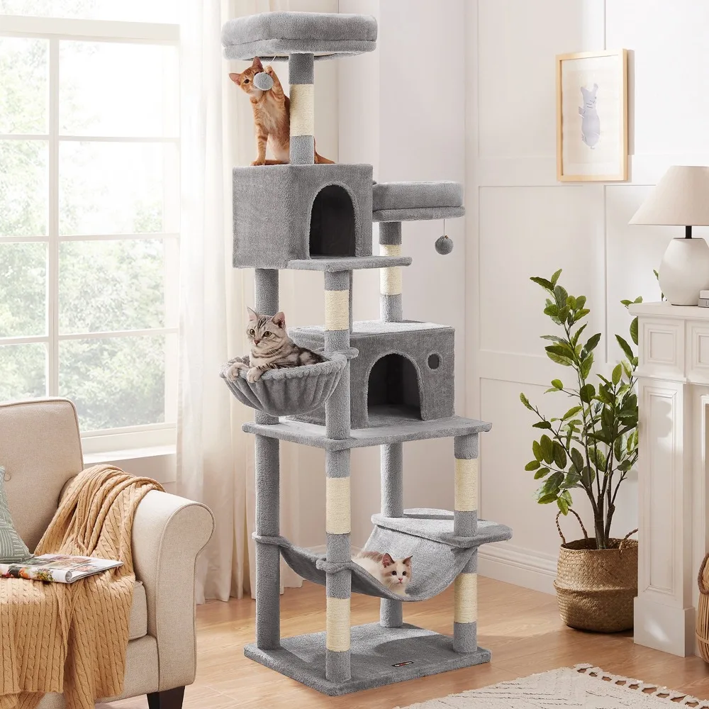 Feandrea 78.3-Inch Cat Tree Tall Large Cat Tower with Removable Top Perch Covers Cat Condo with Scratching Posts Light Gray
Feandrea 78.3-Inch Cat Tree Tall Large Cat Tower with Removable Top Perch Covers Cat Condo with Scratching Posts Light Gray