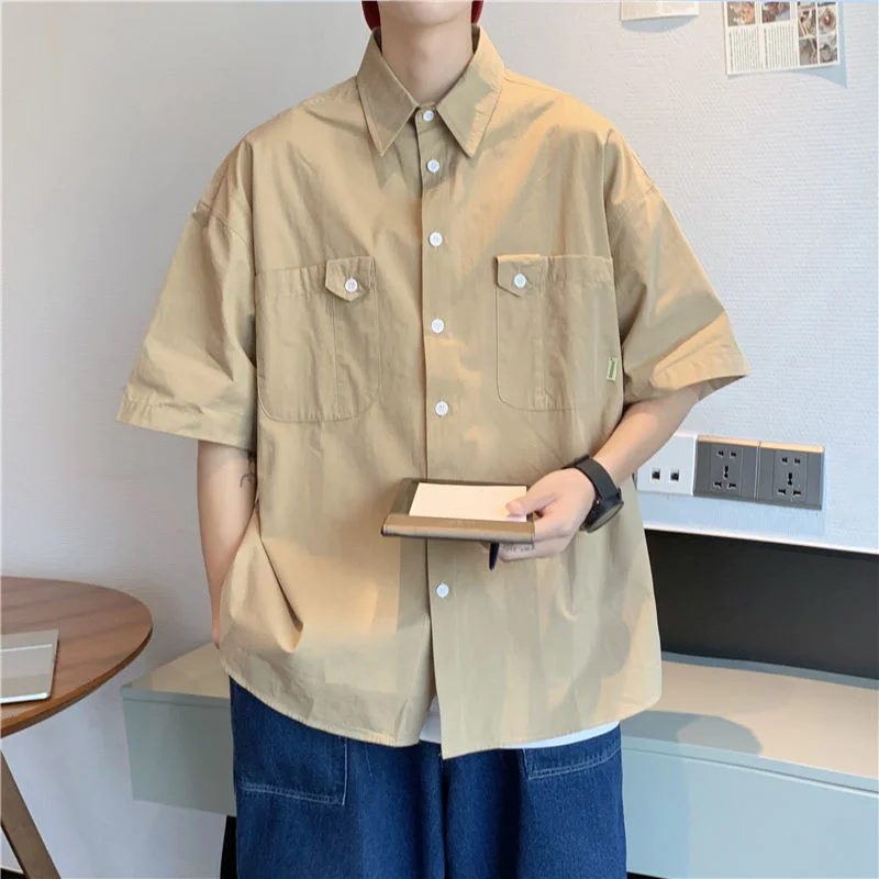 2022 Summer Men's Fashion Cargo Pocket Handsome Shirts Short Sleeve Loose Work Shirts White/khaki Color Camisa Masculina M-3XL
2022 Summer Men's Fashion Cargo Pocket Handsome Shirts Short Sleeve Loose Work Shirts White/khaki Color Camisa Masculina M-3XL