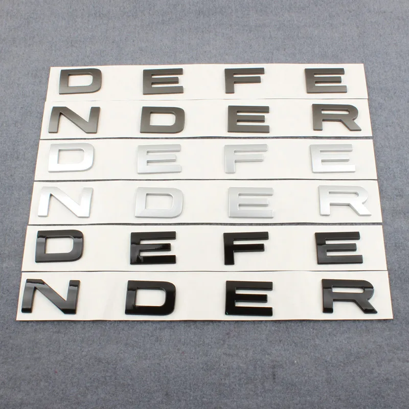 Car 3D ABS DEFENDER Letter Logo Stickers and Decals For Land Rover DEFENDER Car Front Hood Rear Trunk Body Emblem Badge Stickers
Car 3D ABS DEFENDER Letter Logo Stickers and Decals For Land Rover DEFENDER Car Front Hood Rear Trunk Body Emblem Badge Stickers
