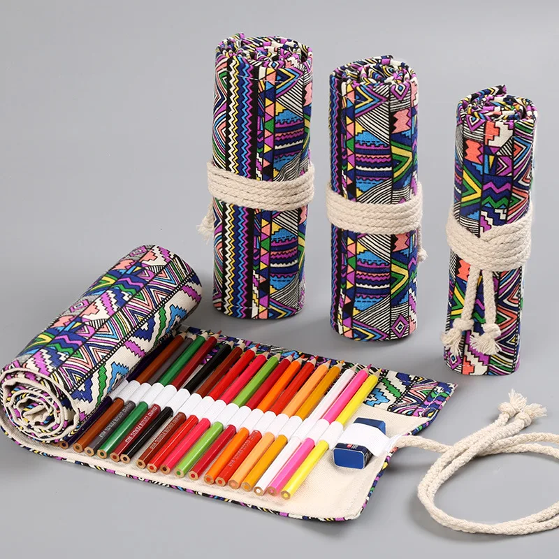 12/24/36/48 Holes Roll Colored Pencil Case Ethnic Canvas Print Simple Pencil Case School Students Supplies Pen Bag
12/24/36/48 Holes Roll Colored Pencil Case Ethnic Canvas Print Simple Pencil Case School Students Supplies Pen Bag