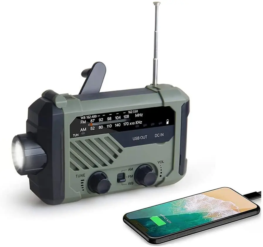 Emergency Radio 2000mAh-Solar Hand Crank Draagbare Am/Fm/Noaa Weather Radio Met Zaklamp & Leeslamp Mobiele Telefoon lader
Emergency Radio 2000mAh-Solar Hand Crank Draagbare Am/Fm/Noaa Weather Radio Met Zaklamp & Leeslamp Mobiele Telefoon lader