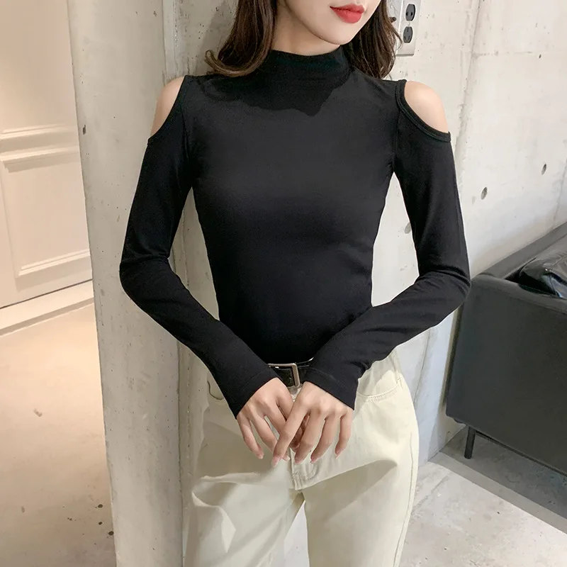 Autumn strapless tight top party women's long-sleeved shirt white Korean fashion women's knit tops
Autumn strapless tight top party women's long-sleeved shirt white Korean fashion women's knit tops