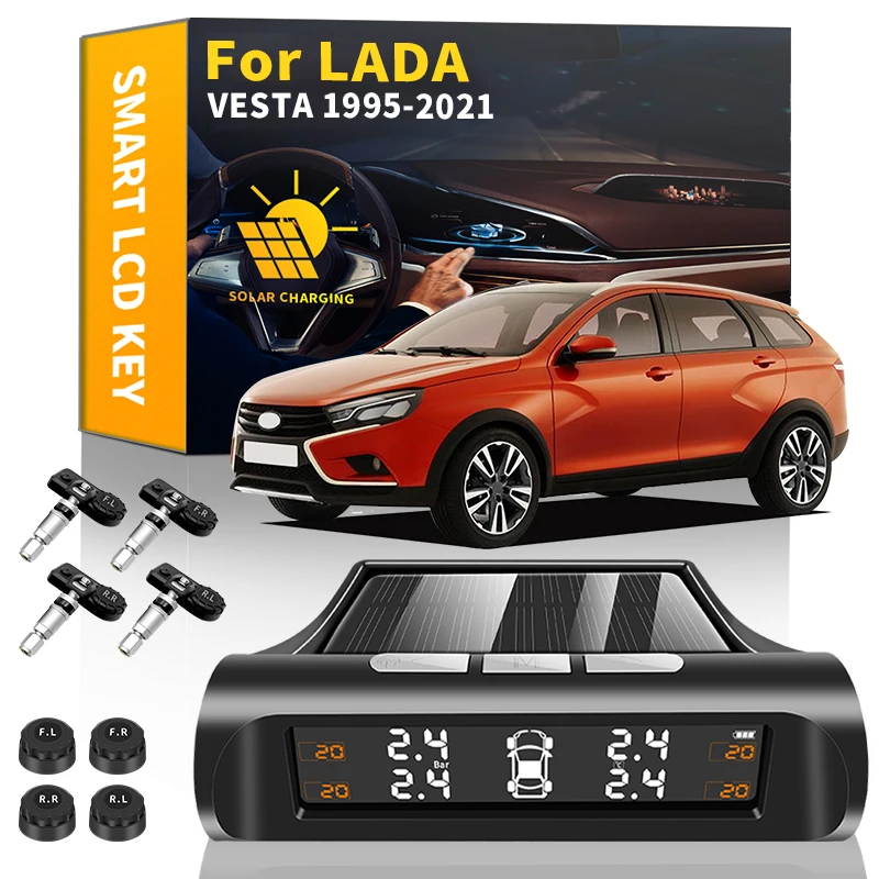 Система контроля давления в шинах автомобиля TPMS, беспроводная солнечная энергия, ЖК-дисплей, датчик давления в шинах для LADA VESTA 1995-2021, аксесс...
Система контроля давления в шинах автомобиля TPMS, беспроводная солнечная энергия, ЖК-дисплей, датчик давления в шинах для LADA VESTA 1995-2021, аксесс...