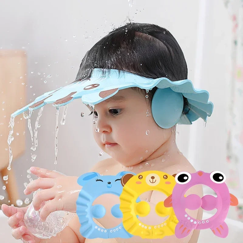 

Мягкая шапка для детского душа регулируемая шапка для мытья волос для детей защита ушей Безопасный детский шампунь для Купания Защита для головы