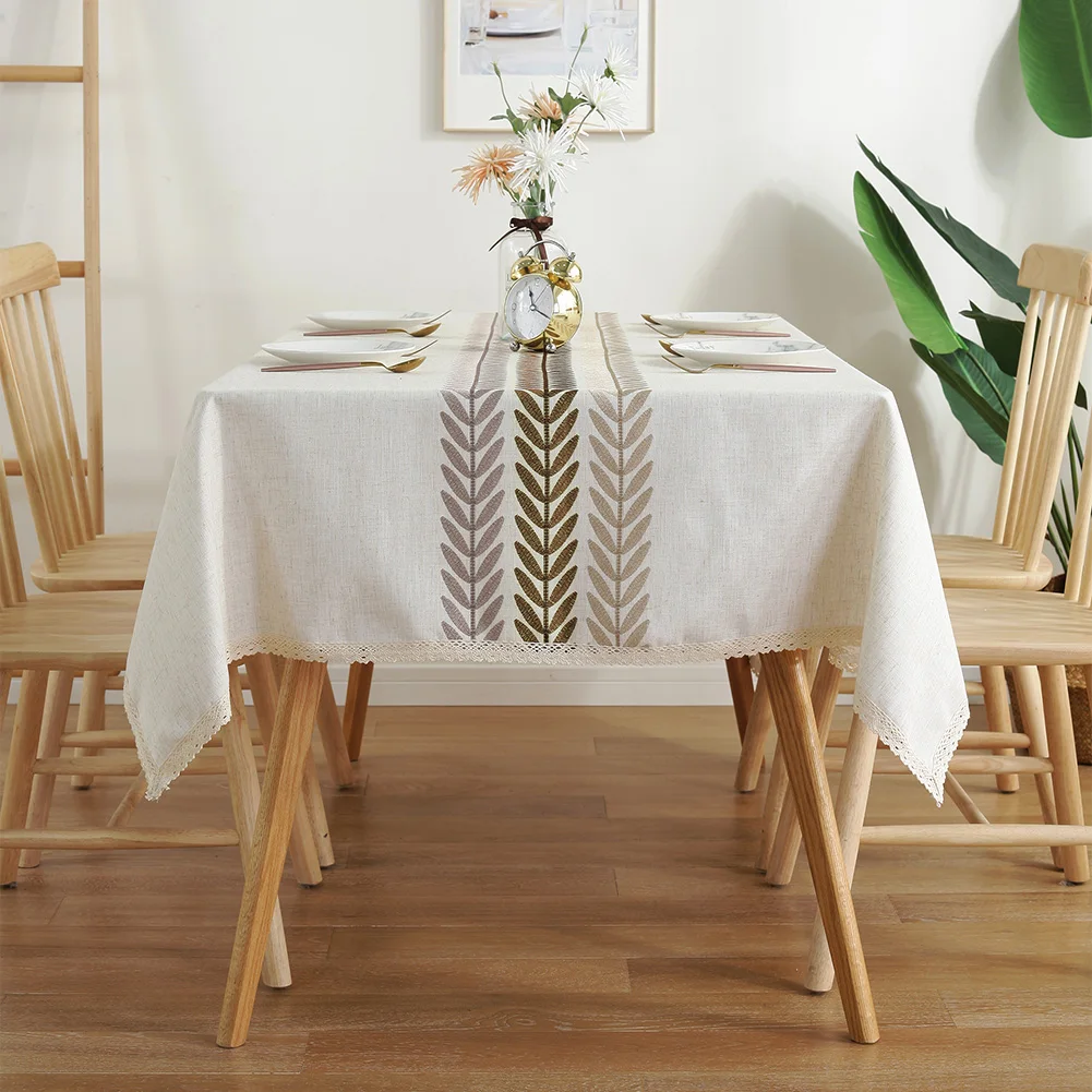 Elegant Embroidery Table Cloth Anti Dust Home Decor Kitchen Desk Cover Rectangle Waterproof Leaf Pattern Multi Functional Linen
Elegant Embroidery Table Cloth Anti Dust Home Decor Kitchen Desk Cover Rectangle Waterproof Leaf Pattern Multi Functional Linen