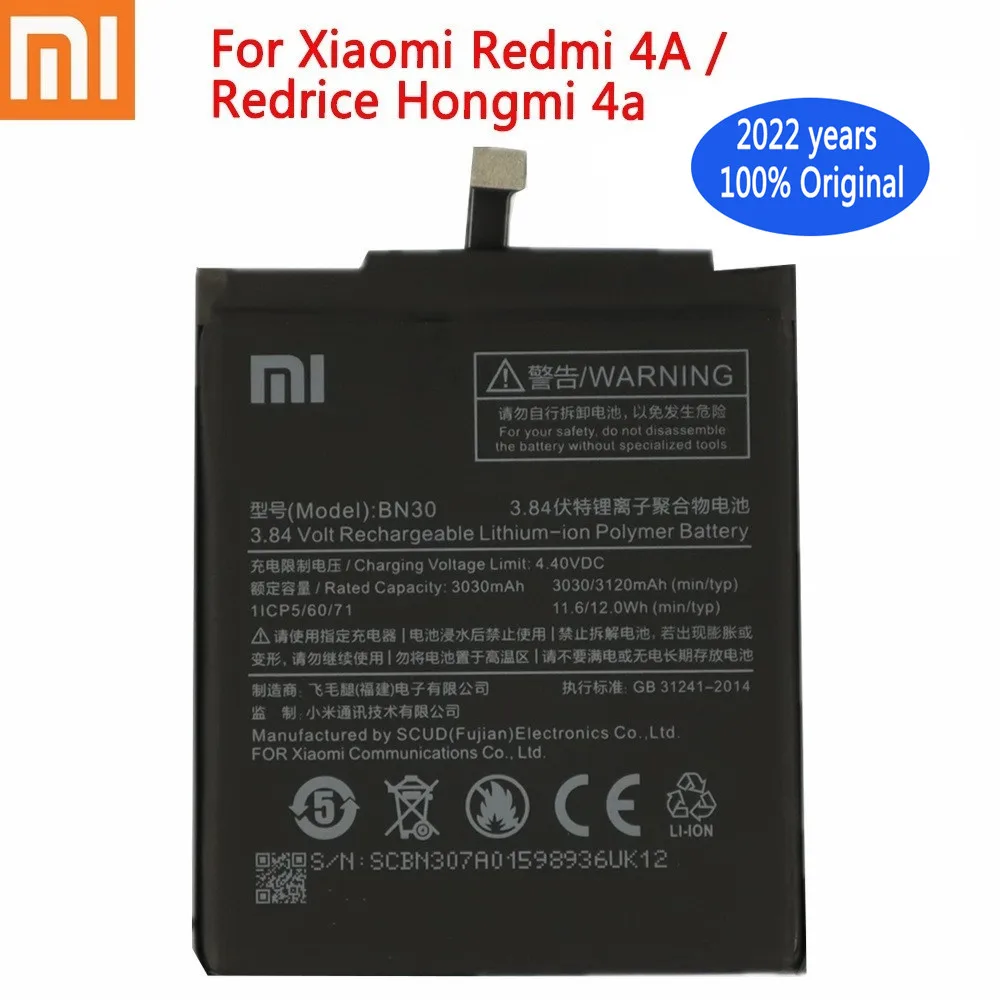 Аккумулятор для Xiaomi Redmi 4A Redrice Hongmi 4A, оригинальный аккумулятор BN30 для Xiaomi Redmi 4A, литий-полимерный аккумулятор высокого качества
Аккумулятор для Xiaomi Redmi 4A Redrice Hongmi 4A, оригинальный аккумулятор BN30 для Xiaomi Redmi 4A, литий-полимерный аккумулятор высокого качества