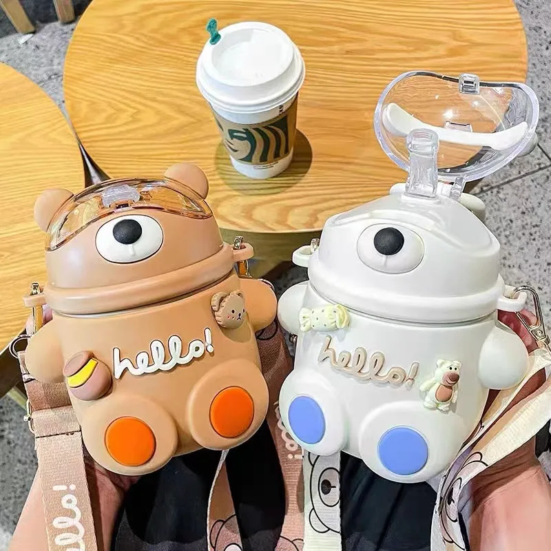 Cute Bear Stainless Steel Thermos Water Bottle For Kids With Straw Silicone Cover Portable Large Capacity Vacuum Insulation Cup
Cute Bear Stainless Steel Thermos Water Bottle For Kids With Straw Silicone Cover Portable Large Capacity Vacuum Insulation Cup