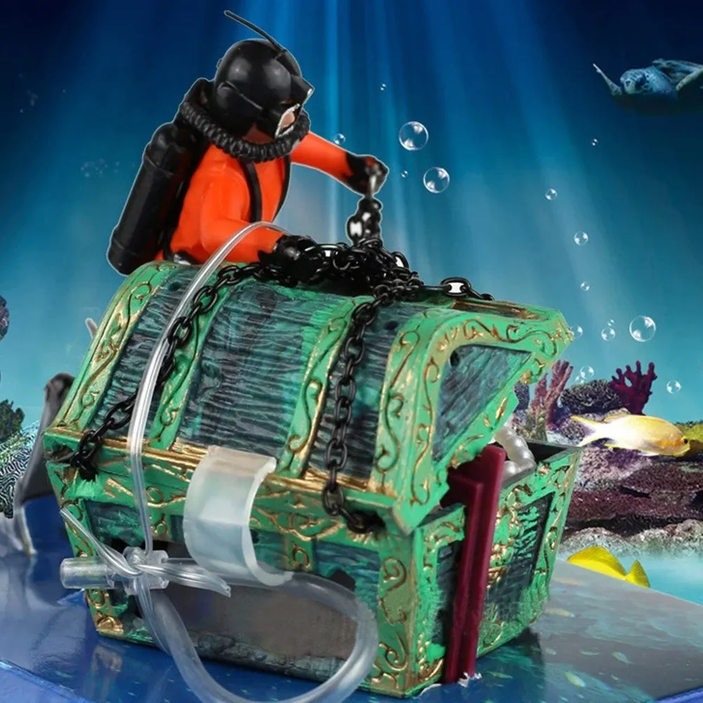 Aquarium Floating Diver Ornament Aquarium Decoration with Moving Treasure Chest Floating Diver Bubble Action
Aquarium Floating Diver Ornament Aquarium Decoration with Moving Treasure Chest Floating Diver Bubble Action