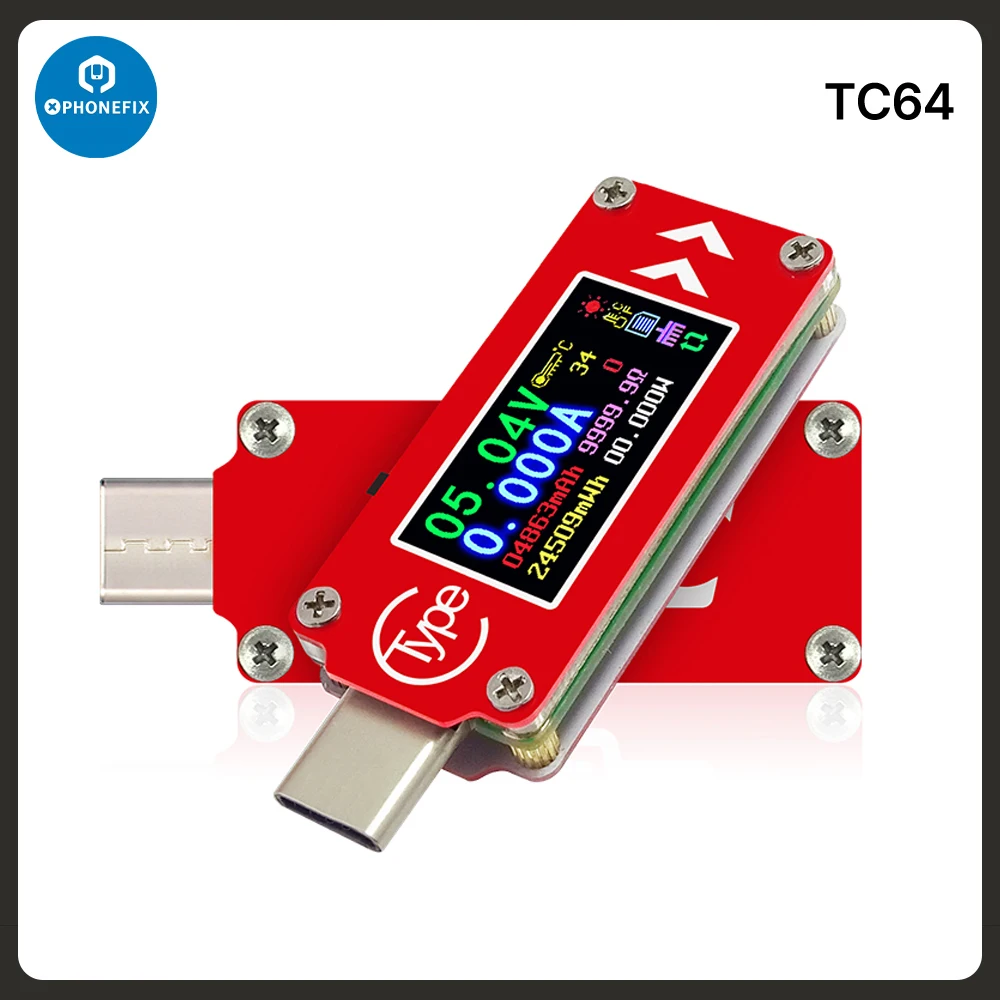 Цифровой USB-вольтметр-Амперметр TC64 с цветным ЖК-дисплеем и разъемом Type-C, измеритель напряжения и тока, мультиметр, USB-тестер для внешних аккумуляторов и внешних аккумуляторов
Цифровой USB-вольтметр-Амперметр TC64 с цветным ЖК-дисплеем и разъемом Type-C, измеритель напряжения и тока, мультиметр, USB-тестер для внешних аккумуляторов и внешних аккумуляторов