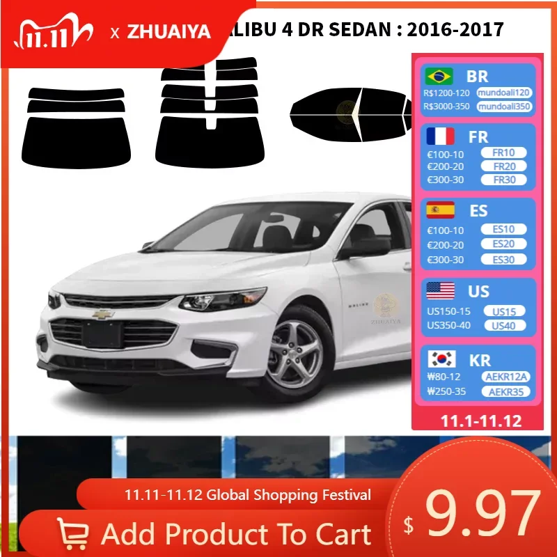 Нанокерамическая Автомобильная УФ-пленка Precut для окон, автомобильная пленка для окон для CHEVROLET MALIBU 4 DR SEDAN 2016-2017
Нанокерамическая Автомобильная УФ-пленка Precut для окон, автомобильная пленка для окон для CHEVROLET MALIBU 4 DR SEDAN 2016-2017