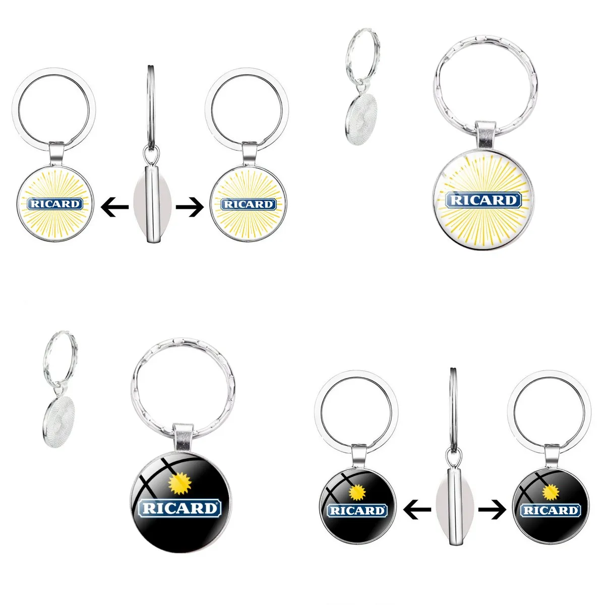 

RICARD Keychain Classic Double Sided Keychain Wine Beer Glass Keychain Fans Customized Souvenir Gift