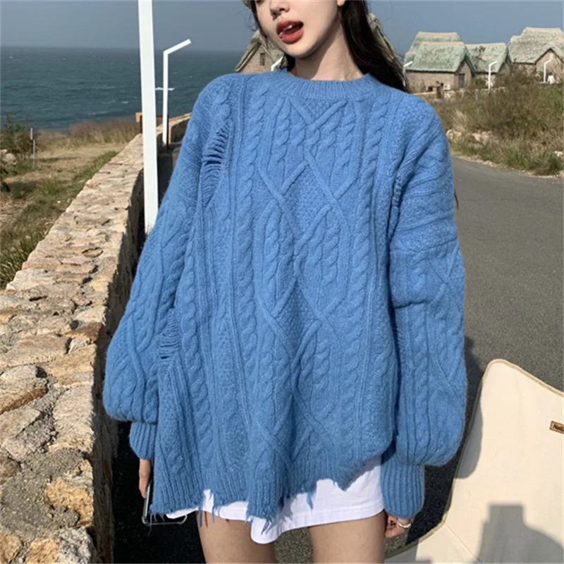 Coarse Needle Hole Twist Sweater Women's Autumn and Winter 2022 New Retro Loose Wear Korean Sweater Women
Coarse Needle Hole Twist Sweater Women's Autumn and Winter 2022 New Retro Loose Wear Korean Sweater Women