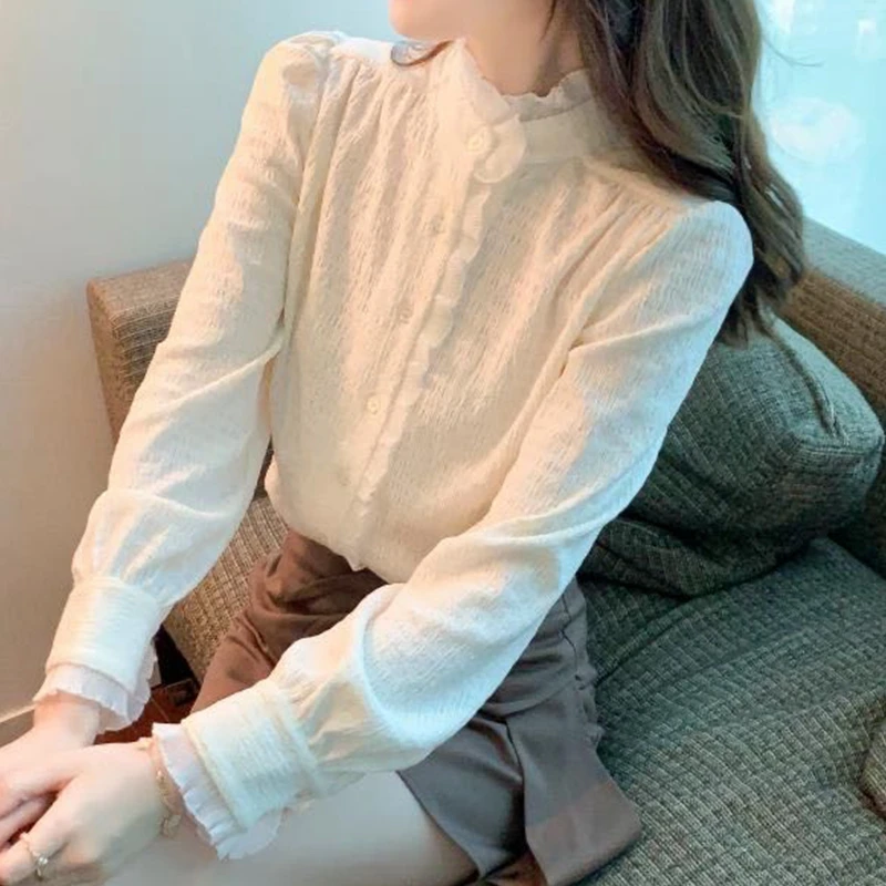Spring New Fashion Stand Collar French Women Shirt Casual Buttons Chiffon Blouse Women Long Sleeve Female Clothing Blusas S9220
Spring New Fashion Stand Collar French Women Shirt Casual Buttons Chiffon Blouse Women Long Sleeve Female Clothing Blusas S9220