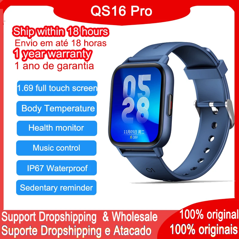 Новинка оригинальные Смарт-часы QS16 Pro 1,69 дюйма полный сенсорный IPS экран температура тела точный кислородный монитор Мужские Женские Смарт-...
Новинка оригинальные Смарт-часы QS16 Pro 1,69 дюйма полный сенсорный IPS экран температура тела точный кислородный монитор Мужские Женские Смарт-...