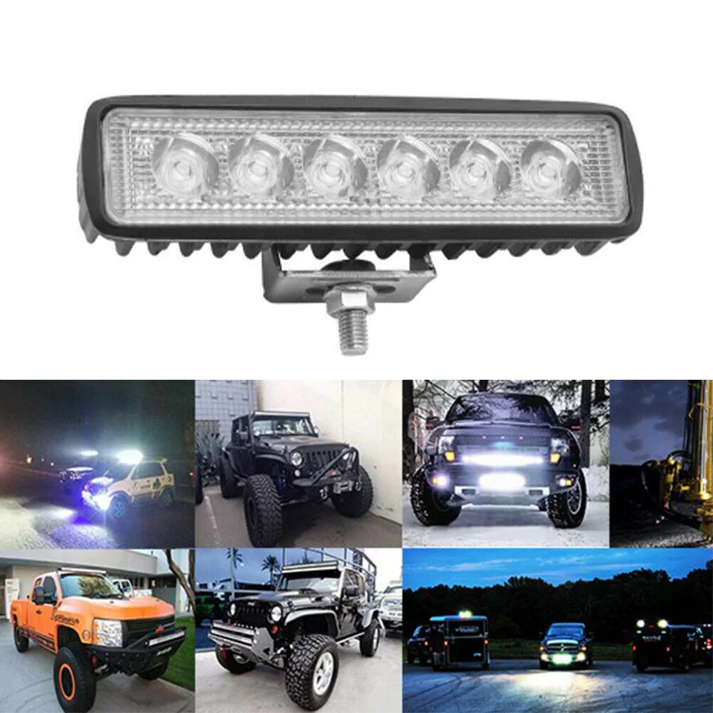 

12V Work Light Bar Lamp Driving Fog Lamp Offroad SUV 4WD Car Boat Truck Working Lights 18W Waterproof 6000K White Car Lights