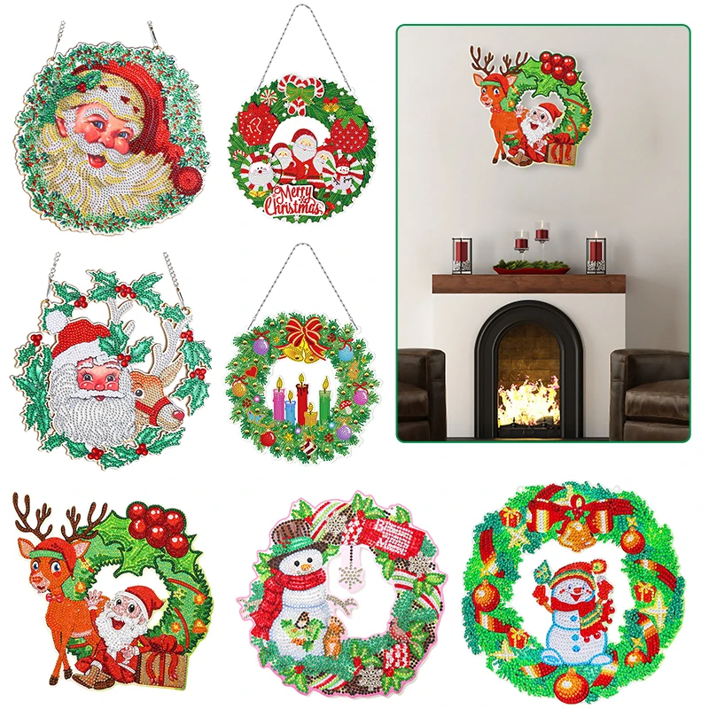 5D DIY Diamond Painting Christmas Crystal Wreath Kits Mosaic Art Crafts Rhinestone Drawing Garland Door Wall Hanging Pendants
5D DIY Diamond Painting Christmas Crystal Wreath Kits Mosaic Art Crafts Rhinestone Drawing Garland Door Wall Hanging Pendants