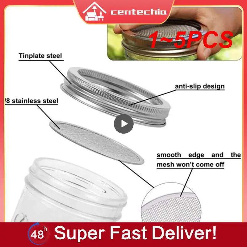 

1~5PCS Seed Sprouting Germinator Accessories Stainless Steel Sprouting Mason Jar Lids Garden Sprouter Germination Cover Strainer