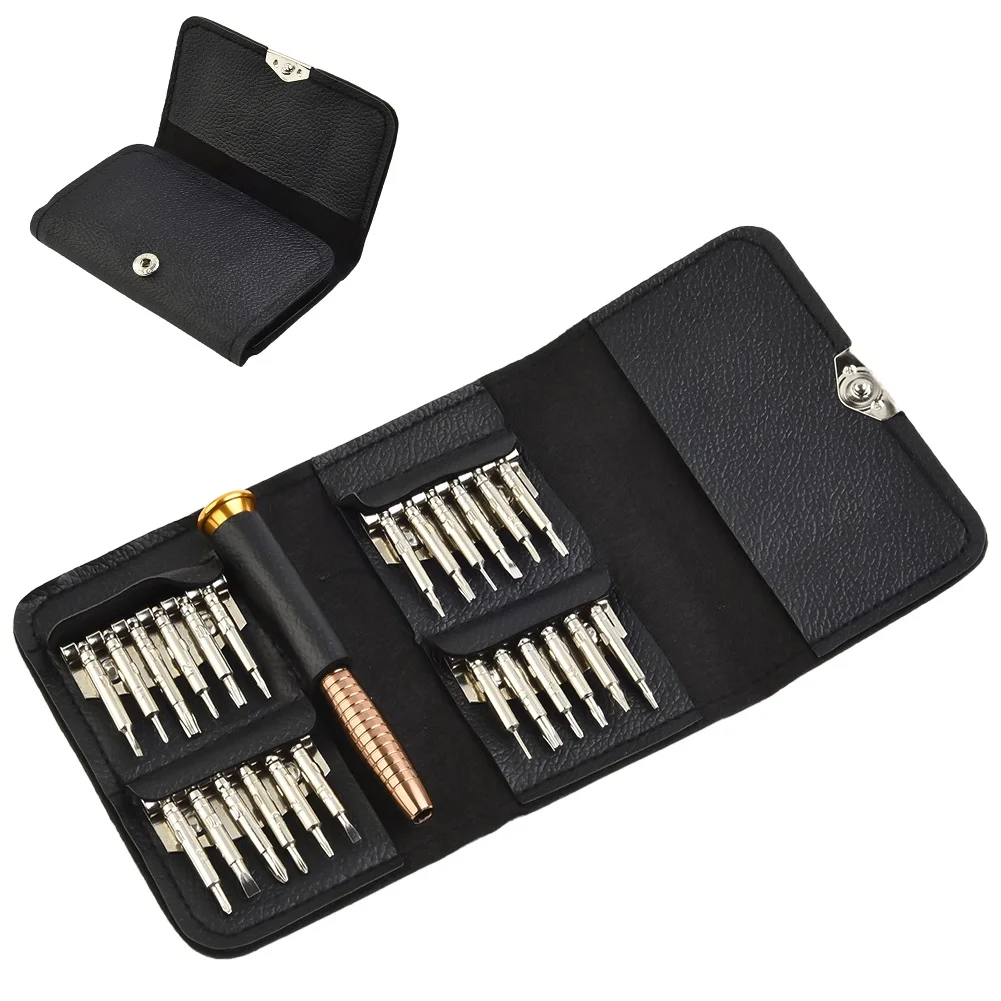 25 In 1 Steel Screwdriver Set Multi-type Precision Screwdriver Bit Leather Tool Bag Hand Repair Tools For Mobile Phone
25 In 1 Steel Screwdriver Set Multi-type Precision Screwdriver Bit Leather Tool Bag Hand Repair Tools For Mobile Phone