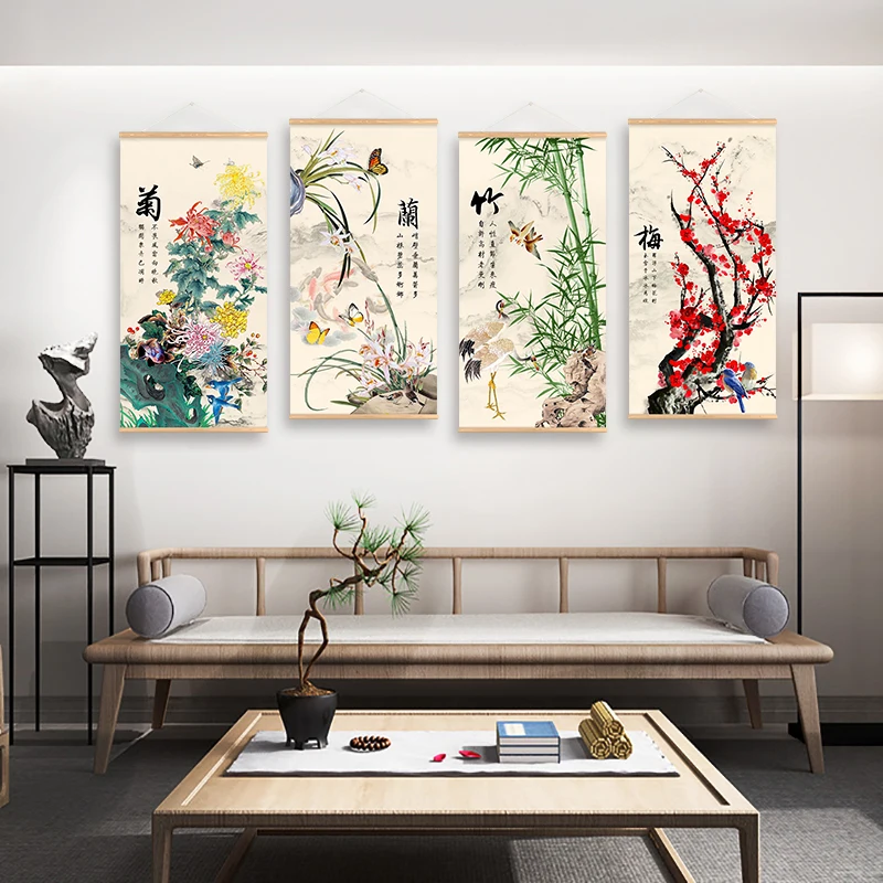 Wall Art Vintage Chinese Mountain Plant Landscape Scroll Poster Bamboo Retro Plum Blossoms Scroll Painting Room Decor Aesthetic
Wall Art Vintage Chinese Mountain Plant Landscape Scroll Poster Bamboo Retro Plum Blossoms Scroll Painting Room Decor Aesthetic