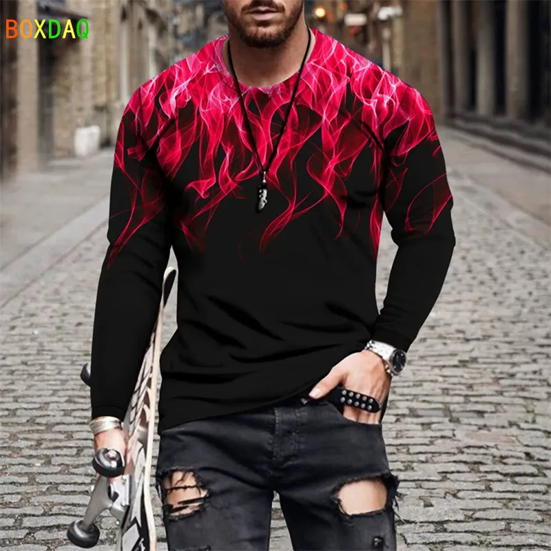 Fashion 3D Flame Gradient Print Tops Men Long Sleeve Cotton T-Shirt O-Neck Loose Pullover Tops Oversized 6XL Men's Autumn Shirt
Fashion 3D Flame Gradient Print Tops Men Long Sleeve Cotton T-Shirt O-Neck Loose Pullover Tops Oversized 6XL Men's Autumn Shirt