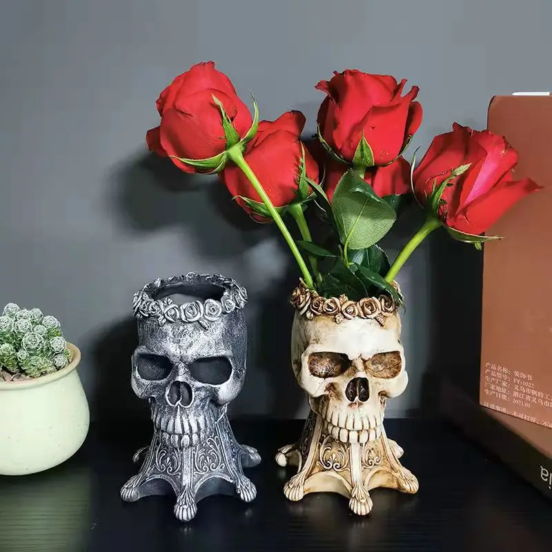 European Antique Skull Vase Can Be Arranged Flowers Using Home Furnishing Living Room Creative Resin Crafts as Gifts
European Antique Skull Vase Can Be Arranged Flowers Using Home Furnishing Living Room Creative Resin Crafts as Gifts