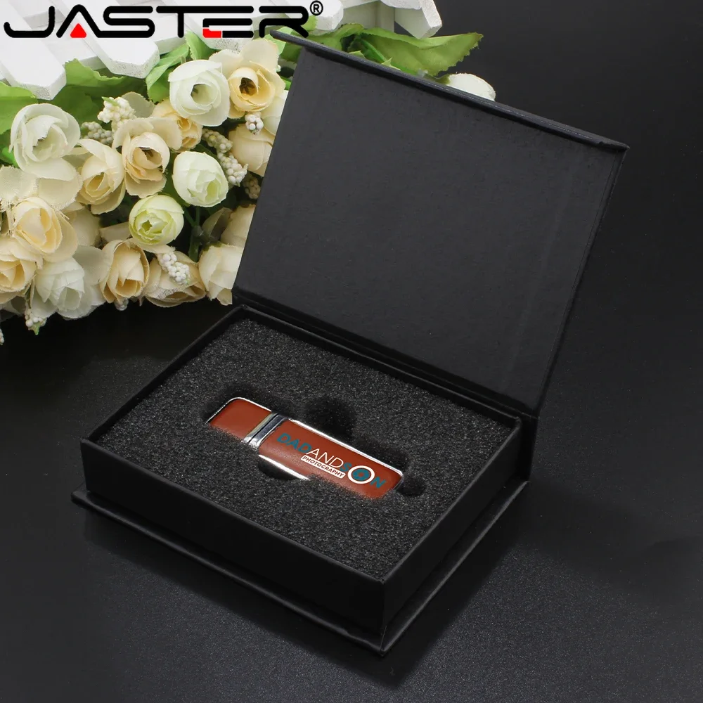 JASTER Brown Leather USB 2.0 Flash Drive 128GB Free Custom Color Printing Logo Pen Drive Wedding Gift Black Box Memory Stick
JASTER Brown Leather USB 2.0 Flash Drive 128GB Free Custom Color Printing Logo Pen Drive Wedding Gift Black Box Memory Stick
