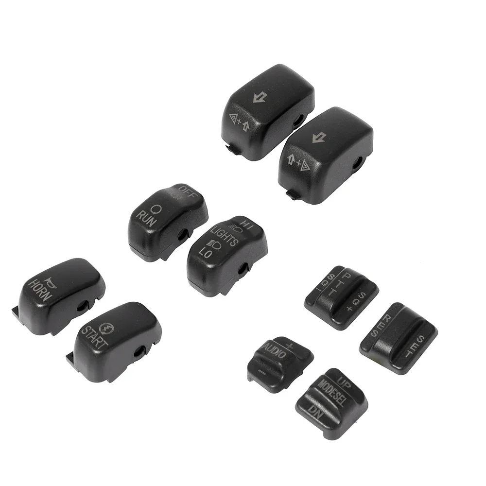 

For Harley Touring FLHX FLTRX 96-13 Motorcycle 10PCS Handlebar Control Switches Housing Caps Buttons Switch Cap Kit Black Chrome