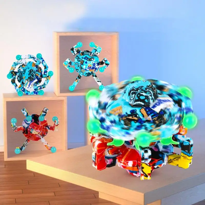 Decompression Luminous Gyro Chain Rotation Decompress Educational Toys Fingertip Spinner Luminous Deformation Toys For Children
Decompression Luminous Gyro Chain Rotation Decompress Educational Toys Fingertip Spinner Luminous Deformation Toys For Children