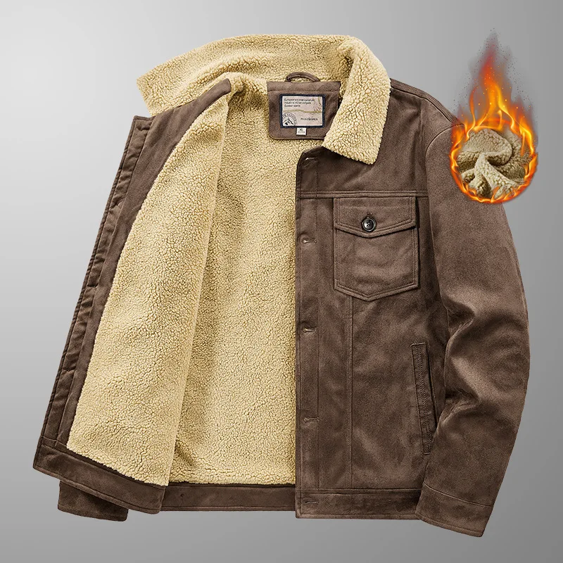 Winter suede cotton jacket men's outdoor multi-bag cargo jacket men's loose lapel lamb's fleece warm jacket
Winter suede cotton jacket men's outdoor multi-bag cargo jacket men's loose lapel lamb's fleece warm jacket