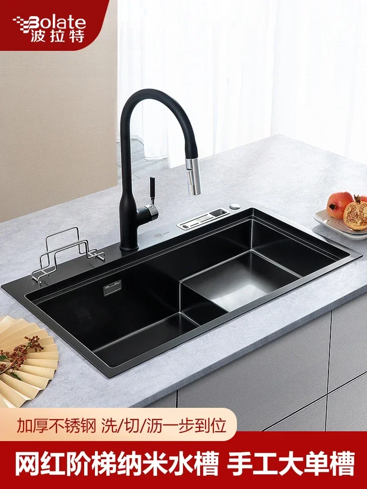 Stepped Sink Large Single Sink Stainless Steel Vegetable Washing Basin Suit Kitchen Vegetable Washing Sink Sink Nano Sink Basin
Stepped Sink Large Single Sink Stainless Steel Vegetable Washing Basin Suit Kitchen Vegetable Washing Sink Sink Nano Sink Basin