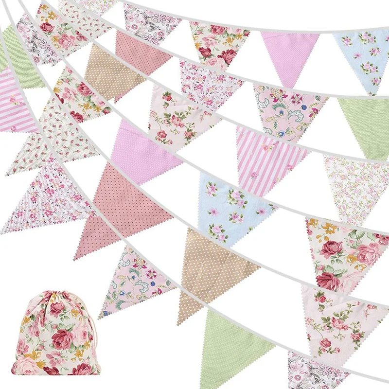 4X 40Ft Fabric Bunting, 42Pcs Outdoor Bunting Banner,Floral Vintage Cotton Triple-Cornered Flag For Birthday Party
4X 40Ft Fabric Bunting, 42Pcs Outdoor Bunting Banner,Floral Vintage Cotton Triple-Cornered Flag For Birthday Party