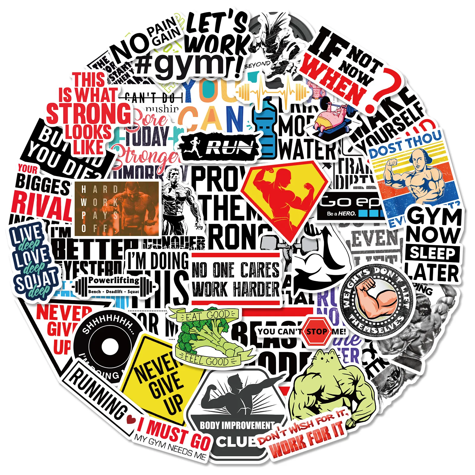 50PCS text stickers gym motivational culture stickers taekwondo hall wall gym layout decoration small stickers
50PCS text stickers gym motivational culture stickers taekwondo hall wall gym layout decoration small stickers