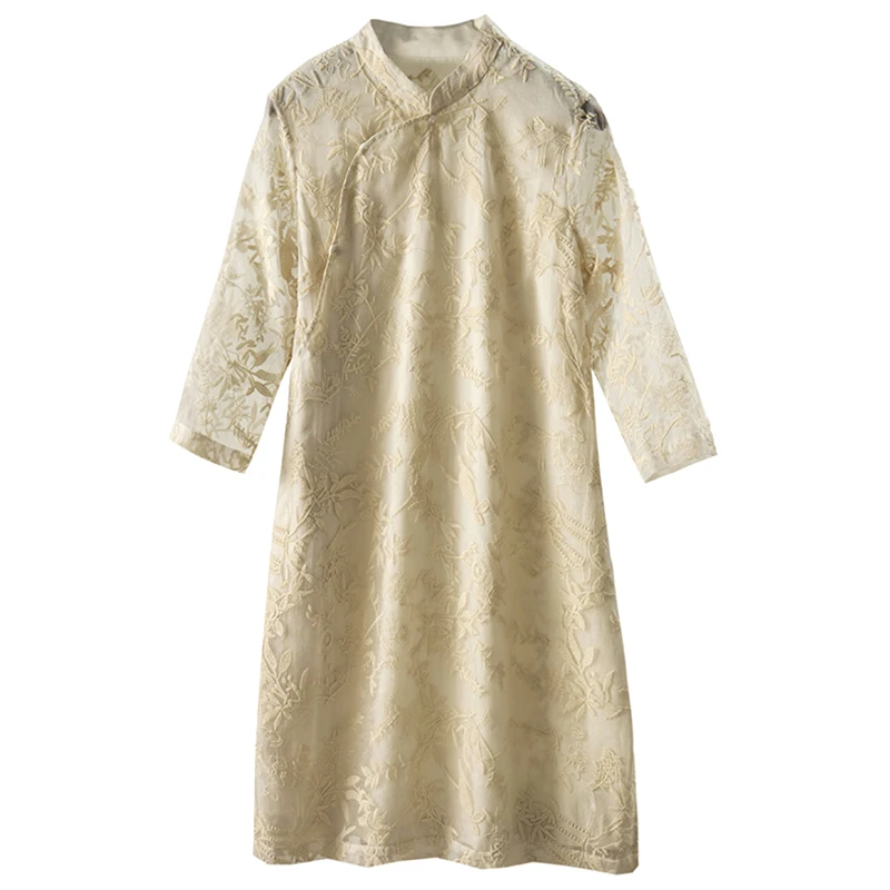 Chinese Style Summer Embroidery Floral Women Dress Knee-Length A-LINE Natural Silk Cotton Vestidos De Fiesta Pedreria
Chinese Style Summer Embroidery Floral Women Dress Knee-Length A-LINE Natural Silk Cotton Vestidos De Fiesta Pedreria