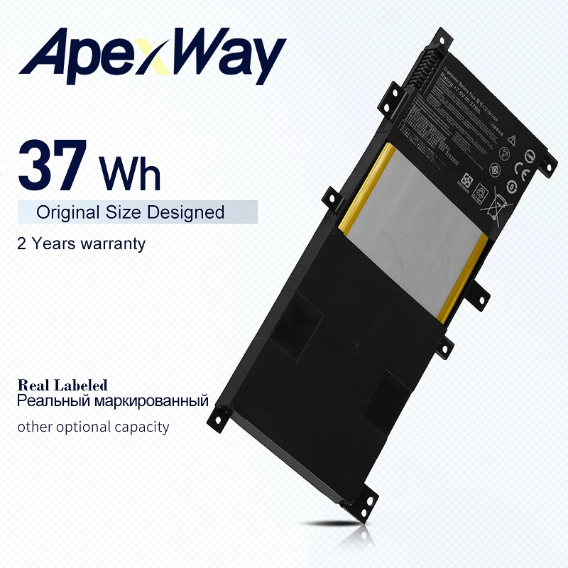 Аккумулятор ApexWay 7,6 В 37Wh C21N1409 для ноутбука Asus X455LB X455LN X455LF X455LJ VM490 VM490L 0B200-01130200
Аккумулятор ApexWay 7,6 В 37Wh C21N1409 для ноутбука Asus X455LB X455LN X455LF X455LJ VM490 VM490L 0B200-01130200