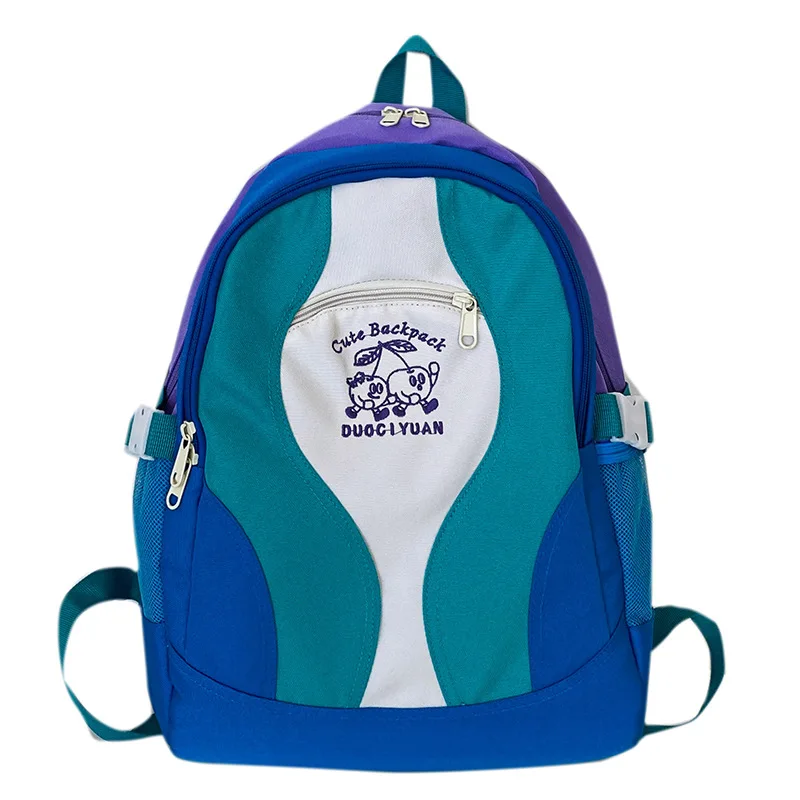 Schoolbag women's fashion personality embroidery cartoon contrast color high school student backpack
Schoolbag women's fashion personality embroidery cartoon contrast color high school student backpack