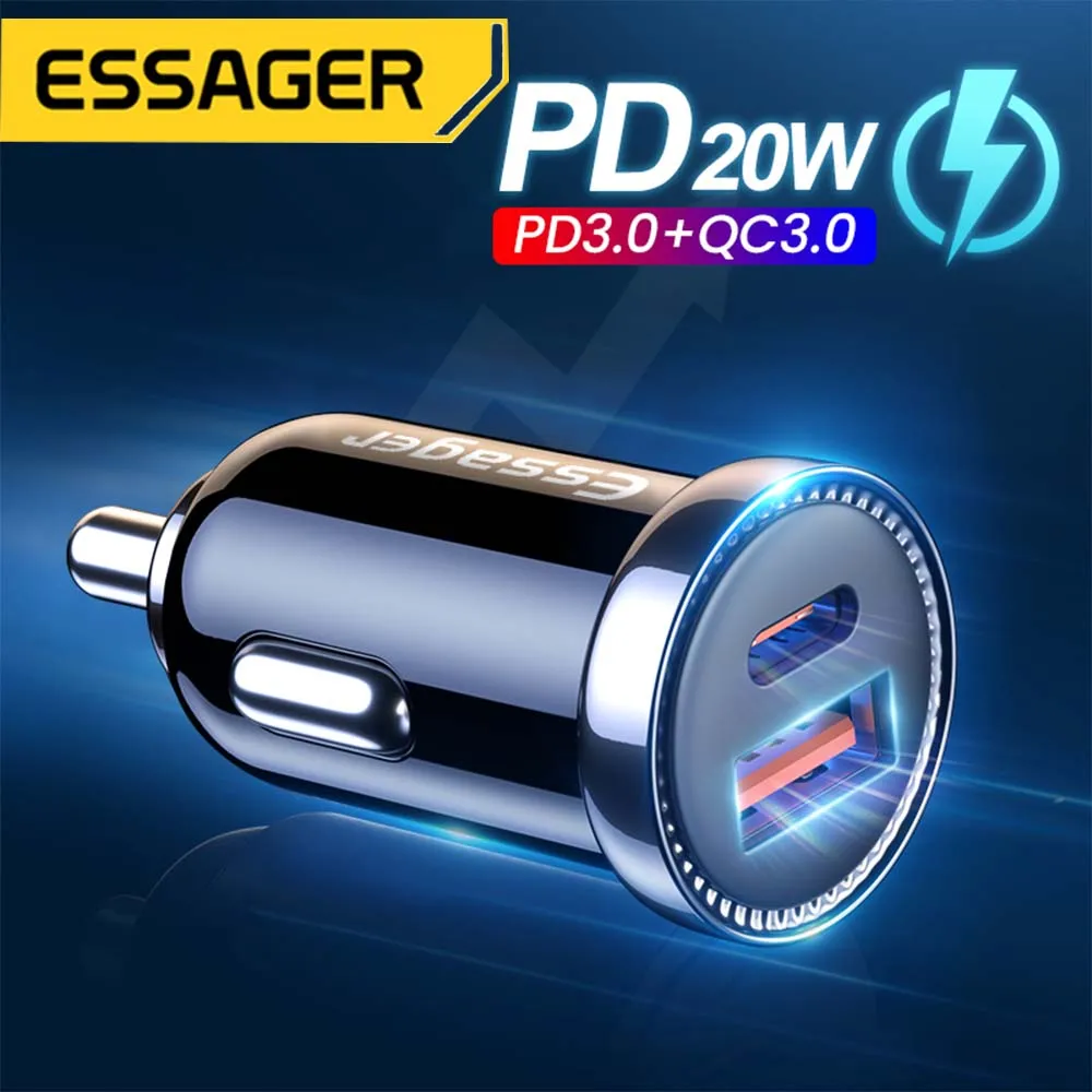 Essager Mini 20W USB Car Charger For iPhone 14 Pro Max QC 3.0 Quick Charge Type C Charger in Car Fast Charging for Mobile Phone
Essager Mini 20W USB Car Charger For iPhone 14 Pro Max QC 3.0 Quick Charge Type C Charger in Car Fast Charging for Mobile Phone