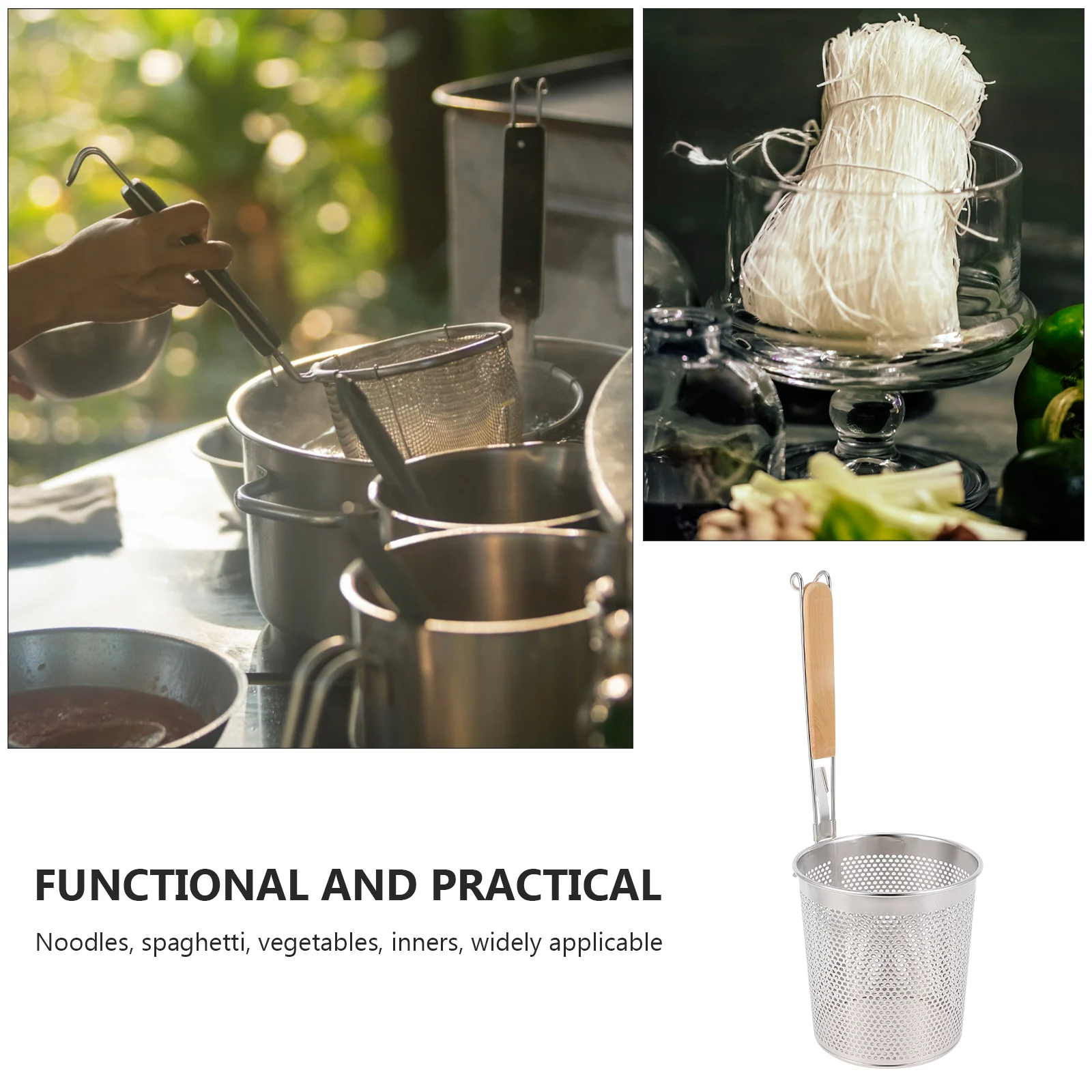 Strainer Basket Mesh Pasta Noodle Skimmer Colander Food Steel Stainless Spoon Fry Spider Deep Fine Kitchen Filter Spaghetti
Strainer Basket Mesh Pasta Noodle Skimmer Colander Food Steel Stainless Spoon Fry Spider Deep Fine Kitchen Filter Spaghetti