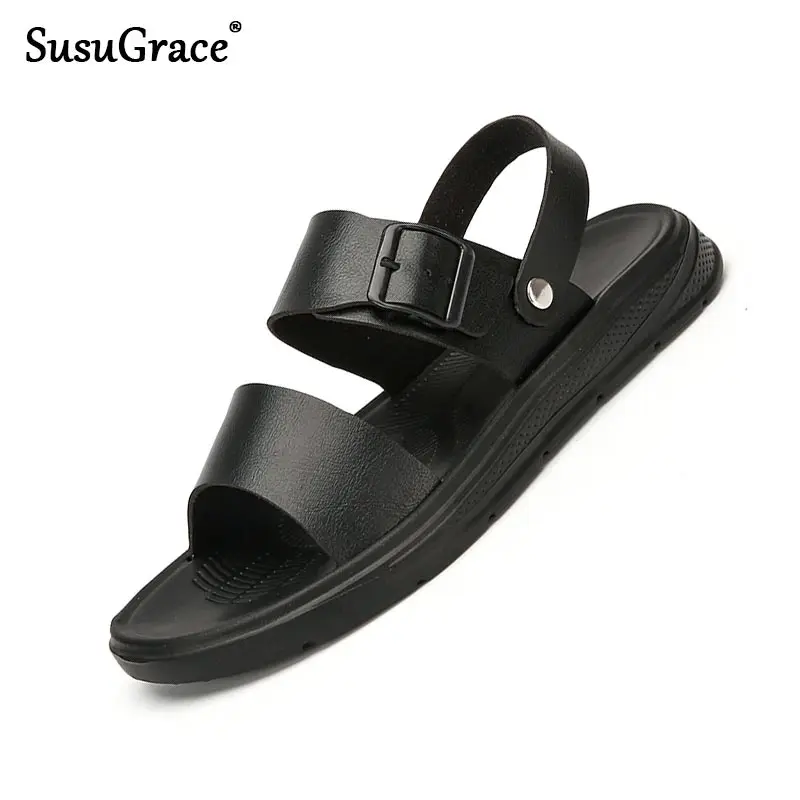 Susugrace Summer Men Flats Sandals Black Casual Non-slip Male Footwear Outdoor Breathable Slip-on Shoes for Men Plus Size 45
Susugrace Summer Men Flats Sandals Black Casual Non-slip Male Footwear Outdoor Breathable Slip-on Shoes for Men Plus Size 45